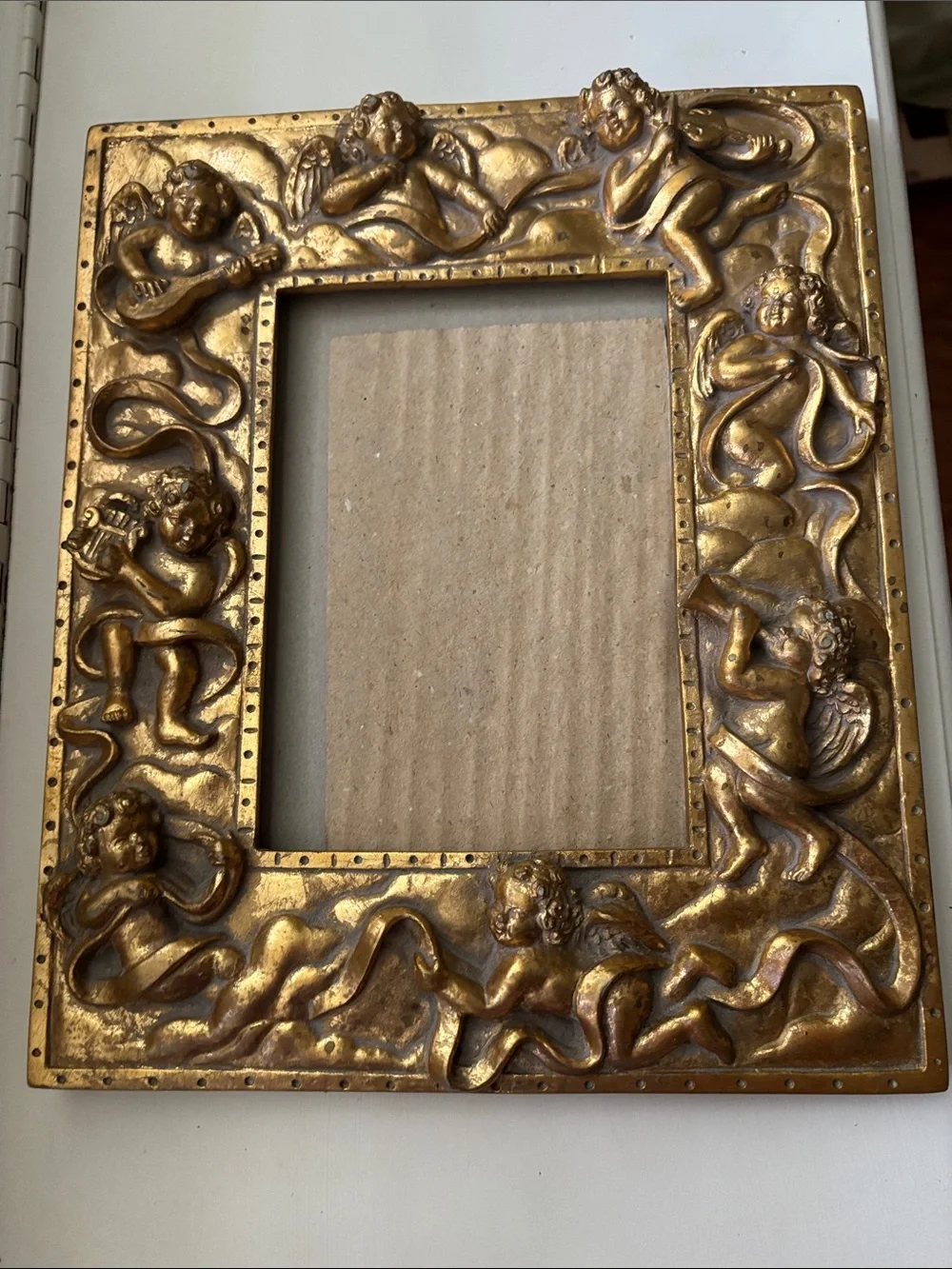 Ornate Gold Cherub Picture Frame by